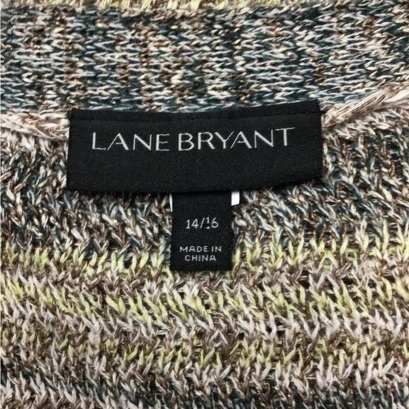 Lane Bryant Women’s Open Front Longline Striped Cardigan, Tan, size 14/16 - Picture 5 of 7